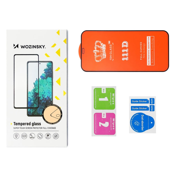Скрийн протектор от закалено стъкло Wozinsky, пълно покритие, с рамка, за Motorola Moto G62, черен