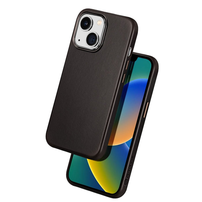 Кожен калъф Dux Ducis Naples, съвместим с MagSafe, за iPhone 14 Plus, тъмнокафяв