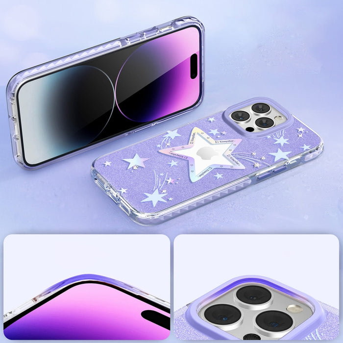 Кейс Kingxbar Heart Star Series за iPhone 14 Pro лилав