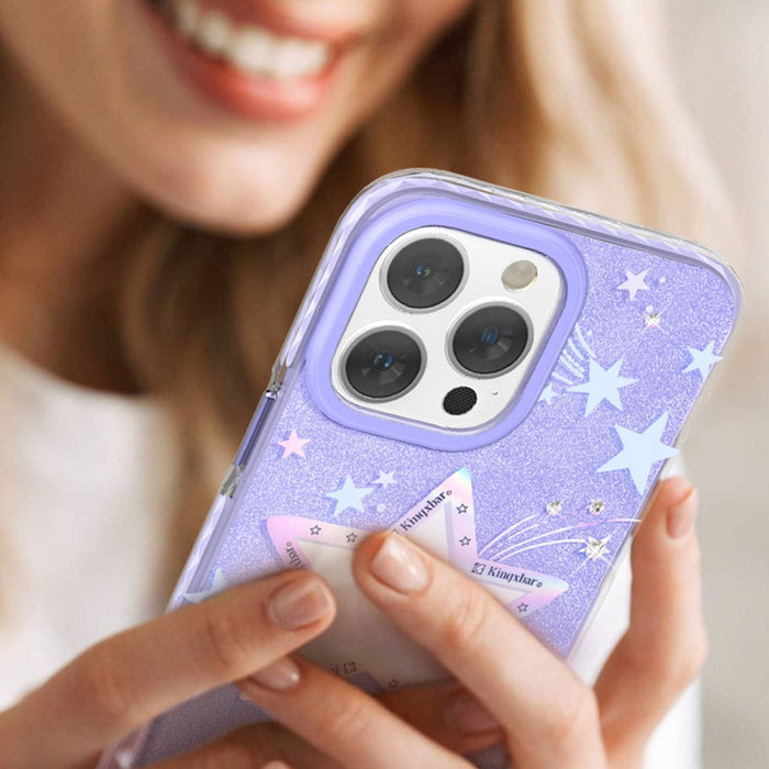 Кейс Kingxbar Heart Star Series за iPhone 14 Pro Max лилав