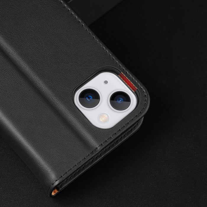 Кожен калъф с отделение за карти Dux Ducis Hivo за iPhone 14 Plus, червен