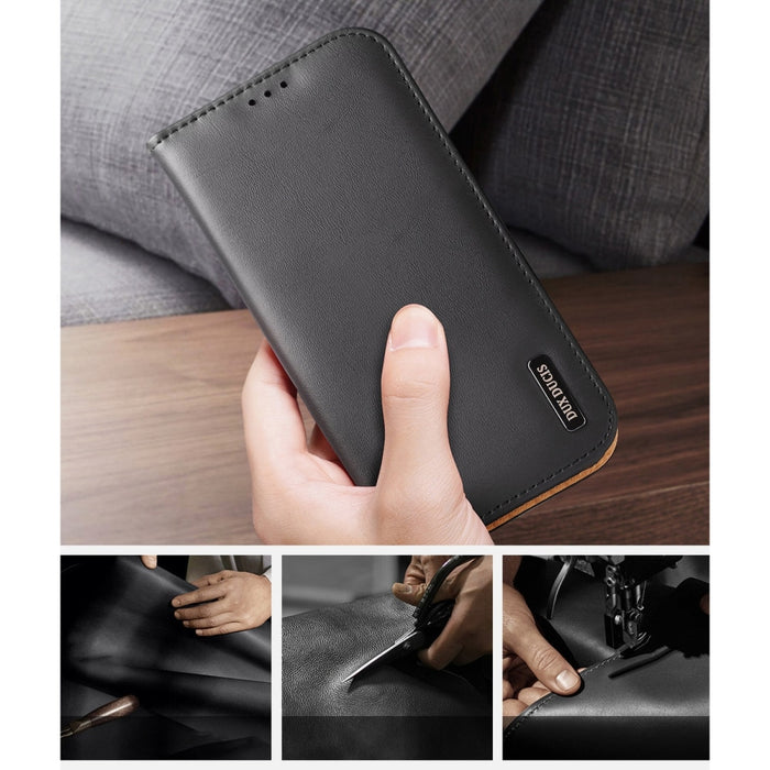 Кожен калъф с отделение за карти Dux Ducis Hivo за iPhone 14 Plus, червен