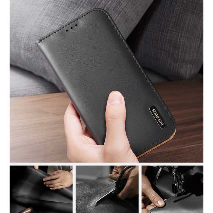 Кожен калъф с отделение за карти Dux Ducis Hivo за iPhone 14 Pro Max, червен