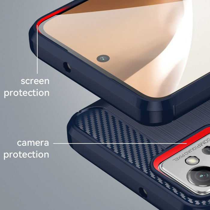 Кейс HQWear Carbon Case за Motorola Moto G32 гъвкав син