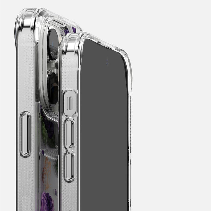 Кейс Ringke Fusion Design Armored с гел рамка за iPhone 14 Pro, прозрачен, (Purple rose) (FD641E29)