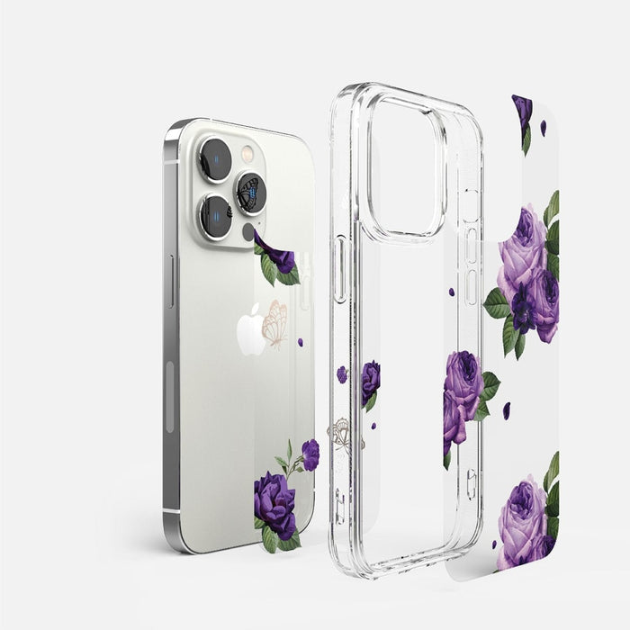 Кейс Ringke Fusion Design Armored с гел рамка за iPhone 14 Pro, прозрачен, (Purple rose) (FD641E29)