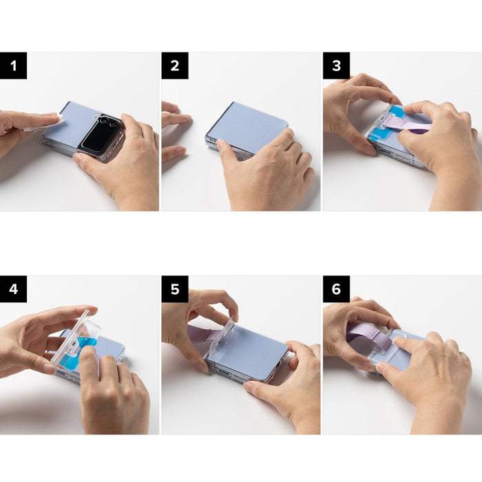 Кейс Ringke с каишка за Samsung Galaxy Z Flip 4 / Flip 3, прозрачен / лилав (HG666194RS)