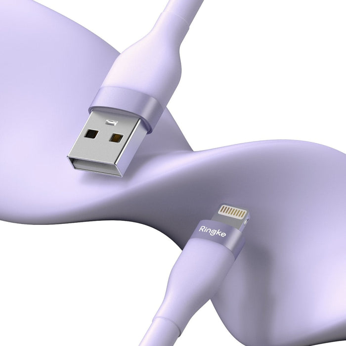 Кабел Ringke, USB-А към Lightning, 480Mb/s, 12W, 2m, Лилав