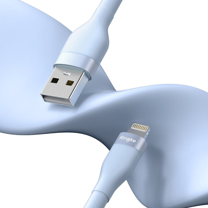 Кабел Ringke, USB-А към Lightning, 480Mb/s, 12W, 2m, Син