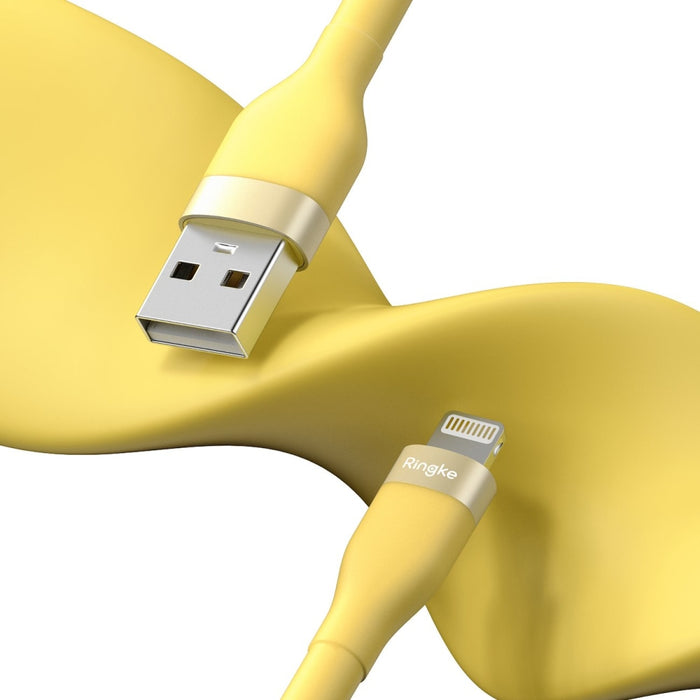 Кабел Ringke, USB-А към Lightning, 480Mb/s, 12W, 2m, Жълт