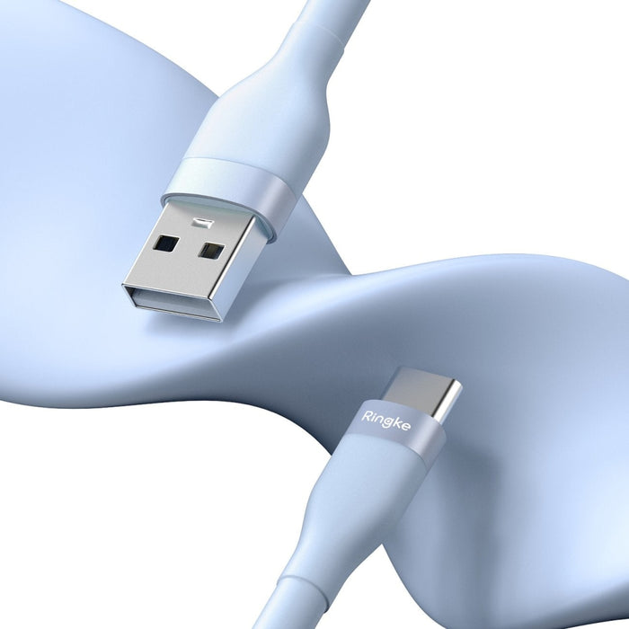 Кабел Ringke, USB-А към USB-C, 480Mb/s, 12W, 2m, Син
