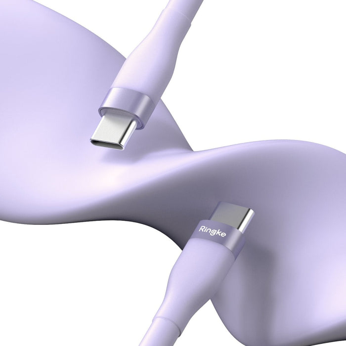 Кабел Ringke, USB-C към USB-C, 480Mb/s, 60W, 1.2m, Лилав