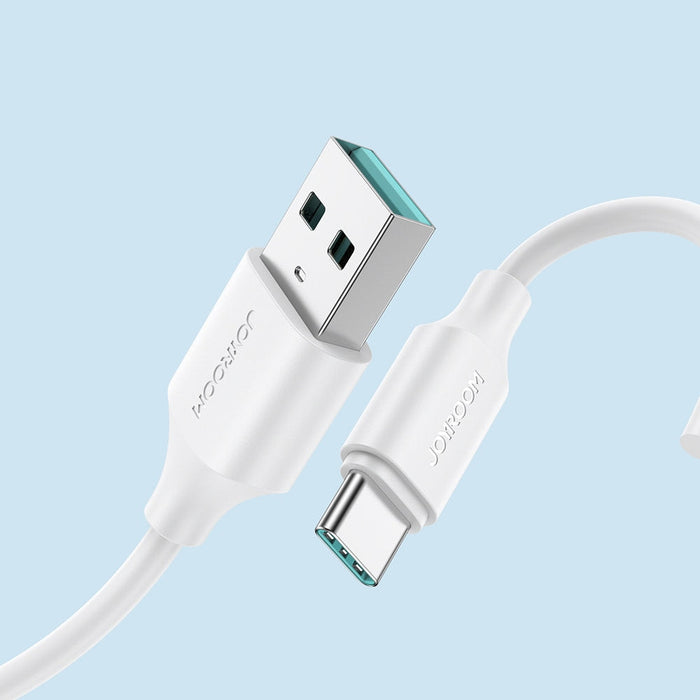 Кабел за зареждане / пренос на данни Joyroom, USB към USB Type C, 3A, 0.25m, бял, (S-UC027A9)