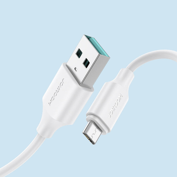 Кабел за зареждане / пренос на данни Joyroom, USB-A към Micro USB, 480Mb / s, 2.4A, 2m, бял, (S-UM018A9)