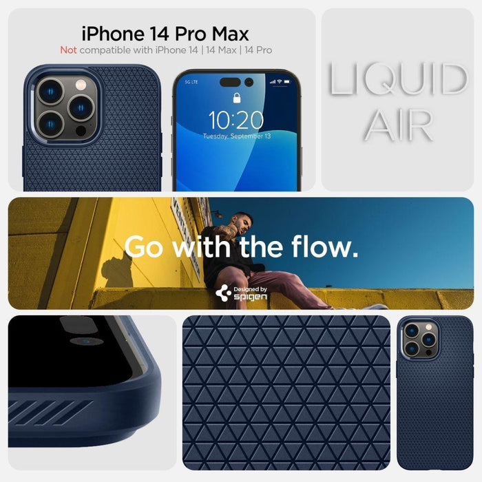 Кейс Spigen LIQUID AIR за iPhone 14 Pro Max Navy Blue