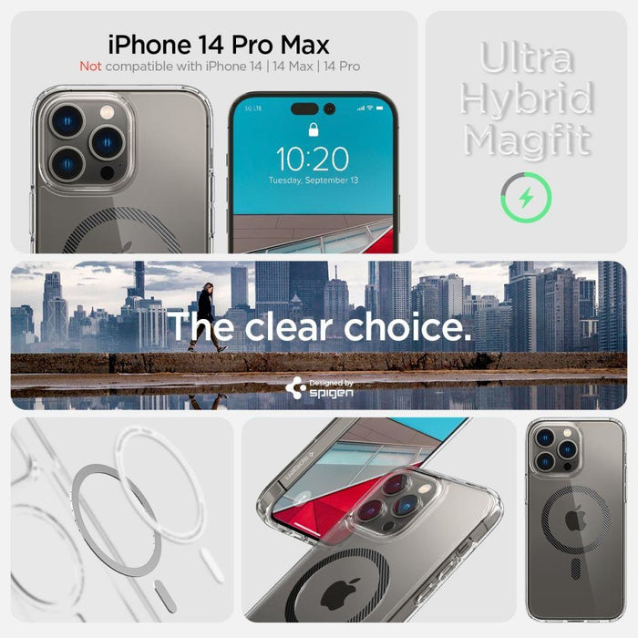 Кейс Spigen ULTRA HYBRID, съвместим с MagSafe, за iPhone 14 Pro Max, Carbon Fiber