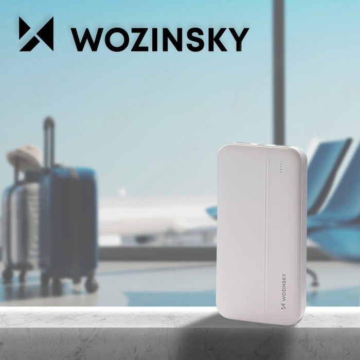 Преносима батерия Wozinsky 10000mAh 2x USB бяла (WPBWE1)