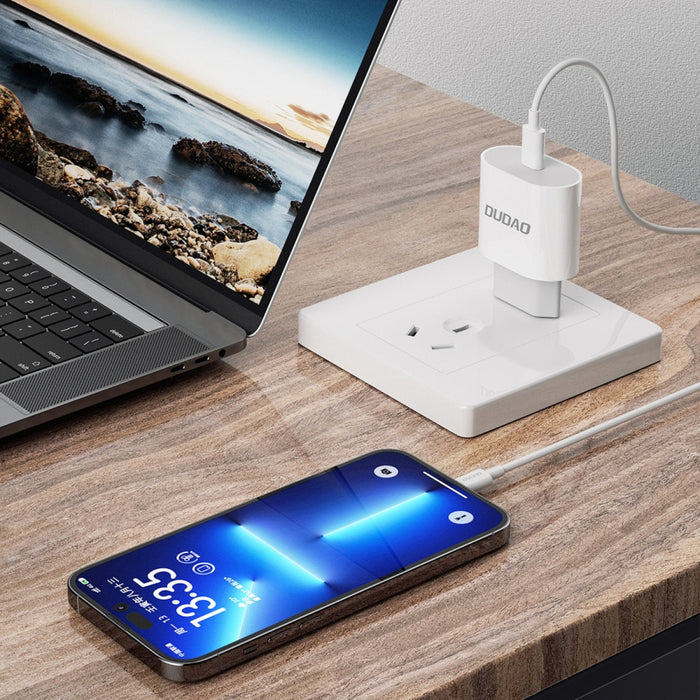 Адаптер Dudao A8SEU PD 20W EU USB - C бял