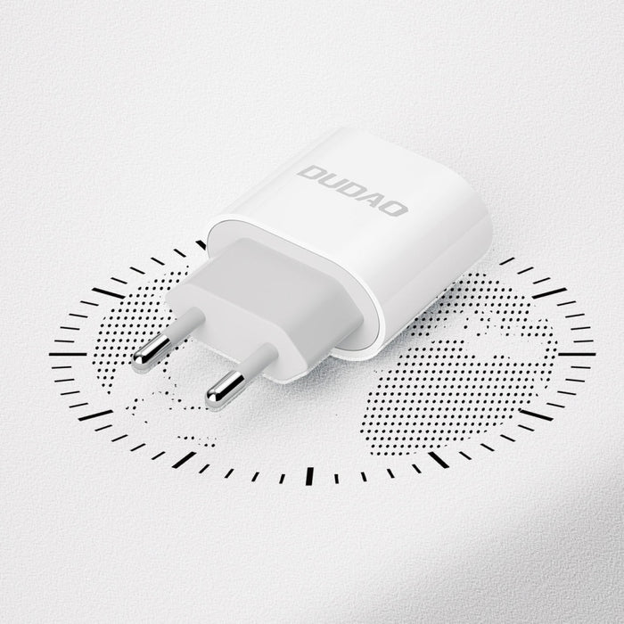 Адаптер Dudao A8SEU PD 20W EU USB - C бял