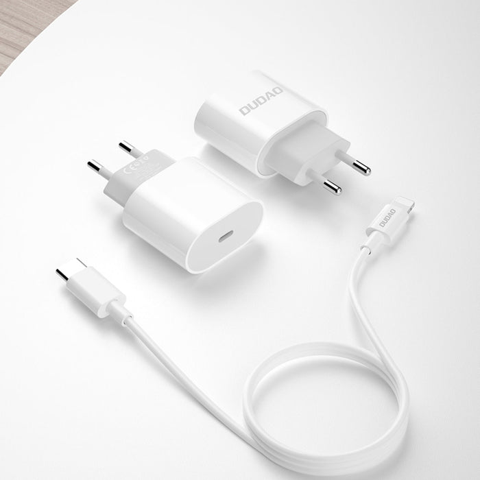 Адаптер Dudao A8SEU PD USB - C с към Lightning кабел 20W бял