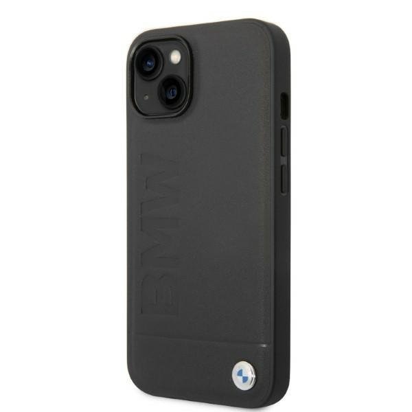 Кейс BMW BMHMP14SSLLBK за iPhone 14 6.1", черен / черен, твърд, Signature Logo Imprint Magsafe