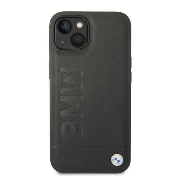 Кейс BMW BMHMP14SSLLBK за iPhone 14 6.1", черен / черен, твърд, Signature Logo Imprint Magsafe