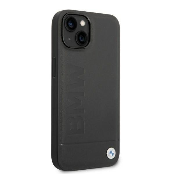 Кейс BMW BMHMP14SSLLBK за iPhone 14 6.1", черен / черен, твърд, Signature Logo Imprint Magsafe