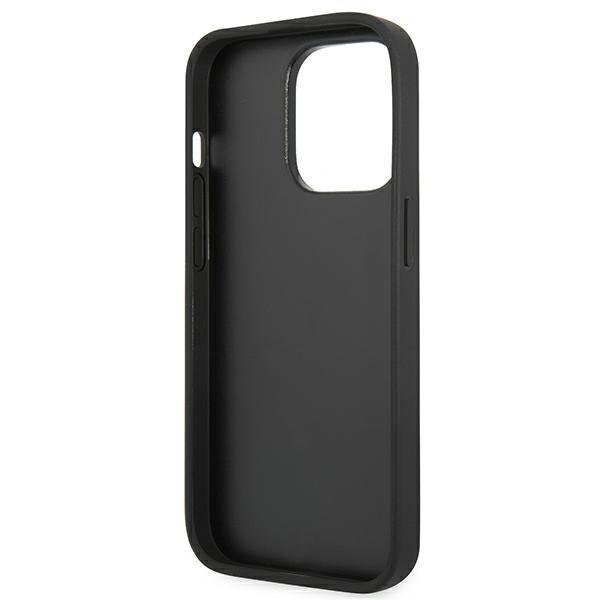 Кейс Ferrari FEHCP14LRBUK за iPhone 14 Pro 6.1", черен/черен, твърд, Leather Stamp Sides