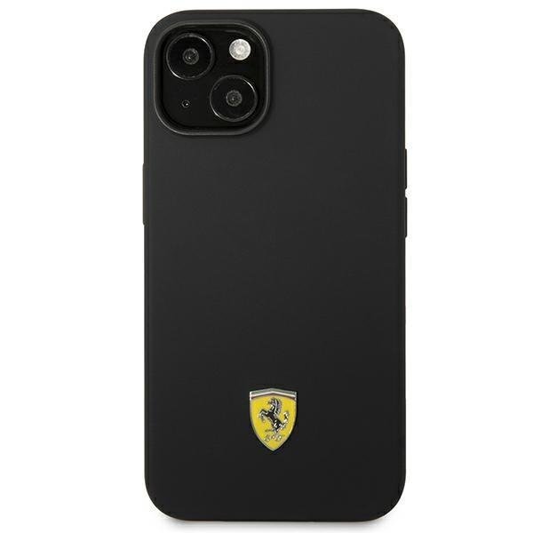 Кейс Ferrari FEHCP14MSIBBK за iPhone 14 Plus 6.7", черен/черен, твърд, силиконов, с метално лого