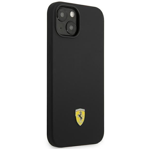 Кейс Ferrari FEHCP14MSIBBK за iPhone 14 Plus 6.7", черен/черен, твърд, силиконов, с метално лого