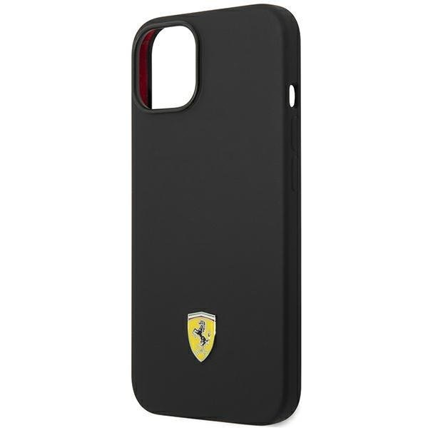 Кейс Ferrari FEHCP14MSIBBK за iPhone 14 Plus 6.7", черен/черен, твърд, силиконов, с метално лого