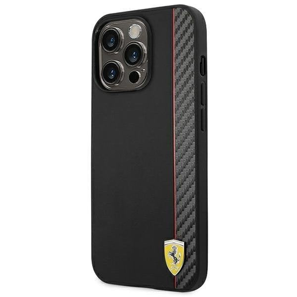 Кейс Ferrari FEHCP14XAXBK за iPhone 14 Pro Max 6.7", черен/черен, твърд, Карбон