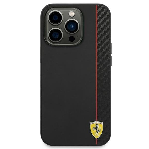 Кейс Ferrari FEHCP14XAXBK за iPhone 14 Pro Max 6.7", черен/черен, твърд, Карбон
