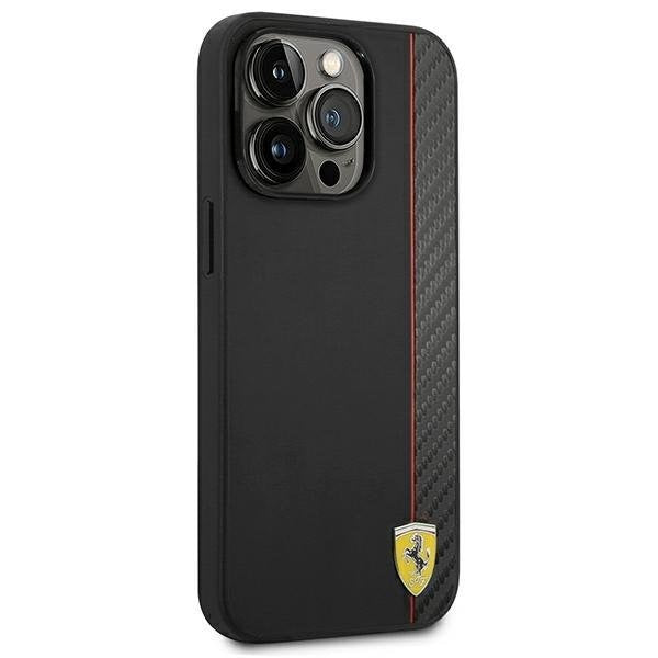 Кейс Ferrari FEHCP14XAXBK за iPhone 14 Pro Max 6.7", черен/черен, твърд, Карбон
