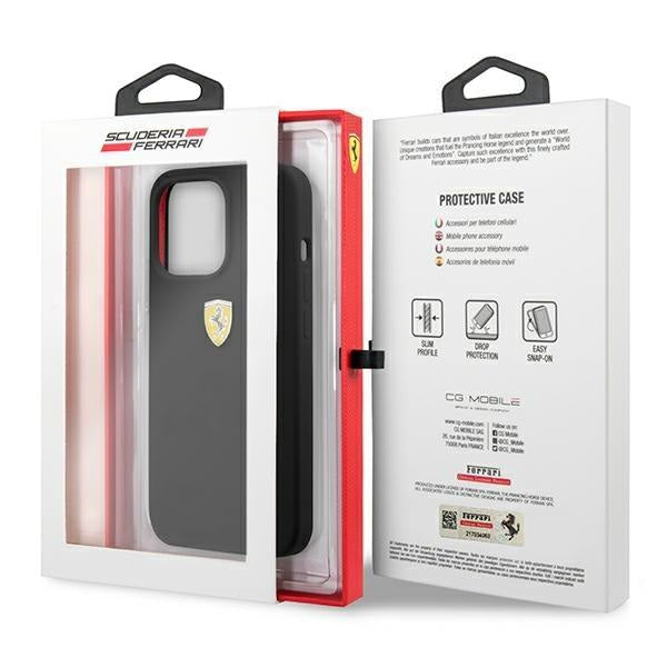 Кейс Ferrari FESSIHCP13LBK за iPhone 13 Pro / 13 6.1", черен/черен, твърд, силиконов