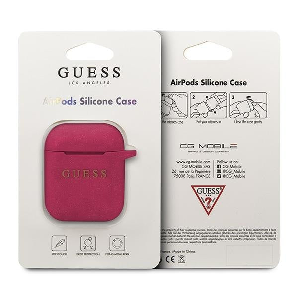 Кейс Guess GUACCSILGLFU за AirPods цикламен