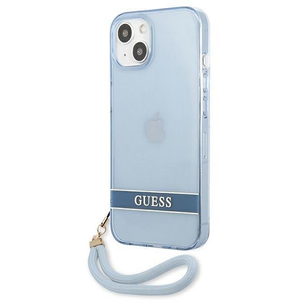Кейс Guess GUHCP13MHTSGSB за iPhone 13 6.1", син / син, твърд, Translucent Stap