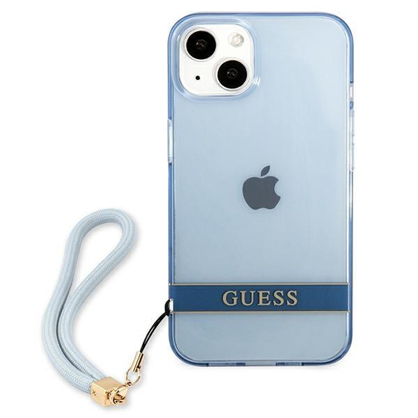 Кейс Guess GUHCP13MHTSGSB за iPhone 13 6.1", син / син, твърд, Translucent Stap