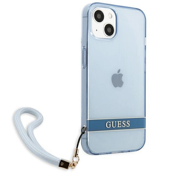 Кейс Guess GUHCP13MHTSGSB за iPhone 13 6.1", син / син, твърд, Translucent Stap