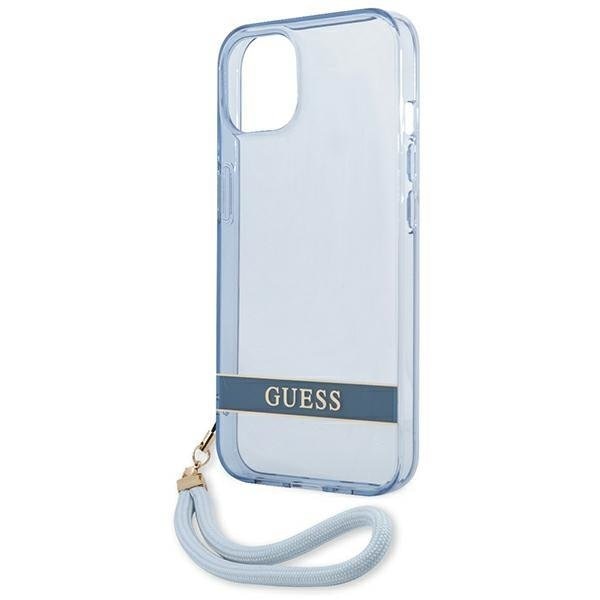 Кейс Guess GUHCP13MHTSGSB за iPhone 13 6.1", син / син, твърд, Translucent Stap