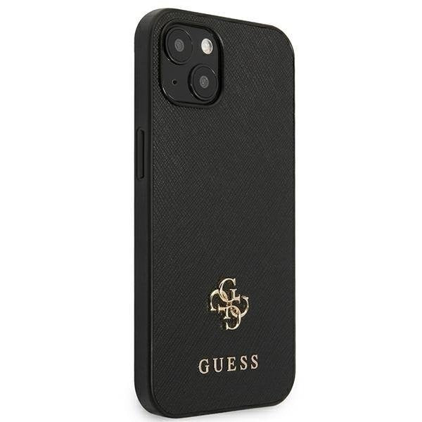Кейс Guess GUHCP13SPS4MK за iPhone 13 mini 5,4", черен / черен, твърд, Saffiano 4G Small Metal Logo