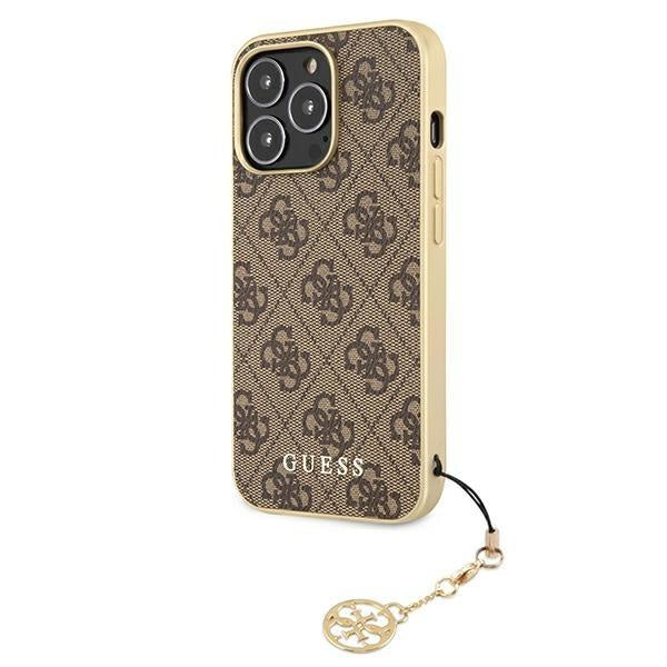 Кейс Guess GUHCP13XGF4GBR за iPhone 13 Pro Max 6,7", кафяв / кафяв, твърд, 4G Charms Collection