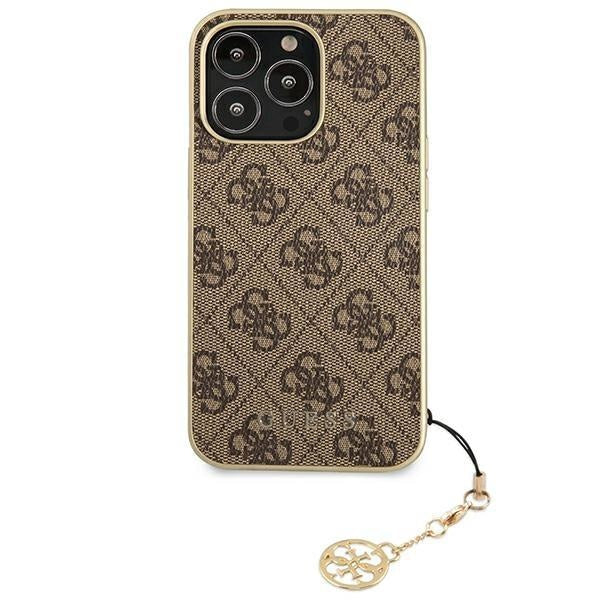 Кейс Guess GUHCP13XGF4GBR за iPhone 13 Pro Max 6,7", кафяв / кафяв, твърд, 4G Charms Collection