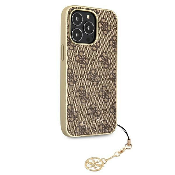 Кейс Guess GUHCP13XGF4GBR за iPhone 13 Pro Max 6,7", кафяв / кафяв, твърд, 4G Charms Collection