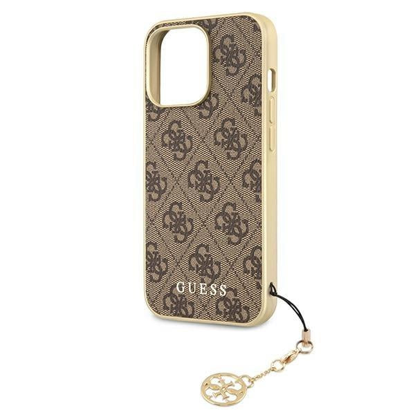 Кейс Guess GUHCP13XGF4GBR за iPhone 13 Pro Max 6,7", кафяв / кафяв, твърд, 4G Charms Collection