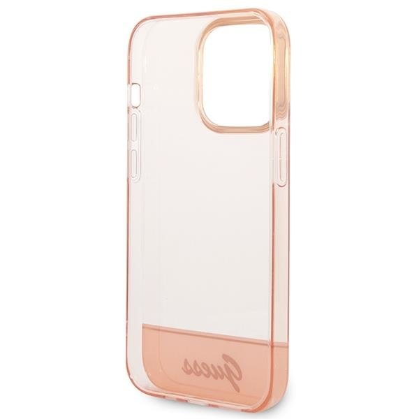 Кейс Guess GUHCP14LHGCOP за iPhone 14 Pro 6.1", розов / розов, твърд, Translucent