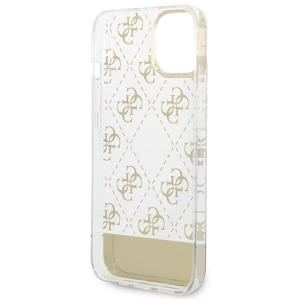 Кейс Guess GUHCP14MHG4MHG за iPhone 14 Plus 6.7", златен / златен, твърд, 4G Pattern Script
