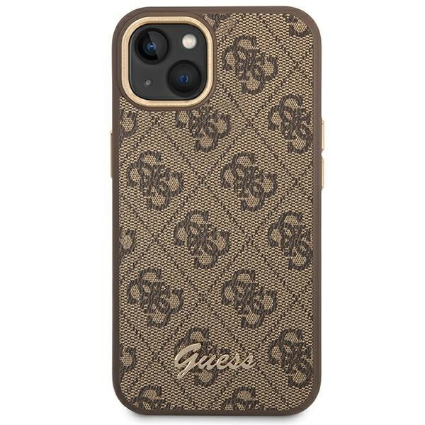 Кейс Guess GUHCP14MHG4SHW за iPhone 14 Plus 6.7", кафяв / кафяв, твърд, 4G Vintage Gold Logo