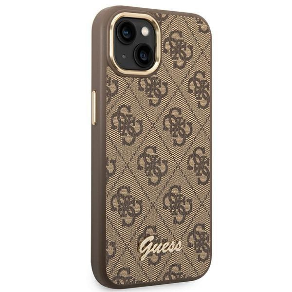 Кейс Guess GUHCP14MHG4SHW за iPhone 14 Plus 6.7", кафяв / кафяв, твърд, 4G Vintage Gold Logo
