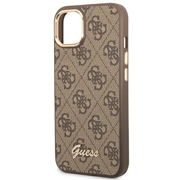 Кейс Guess GUHCP14MHG4SHW за iPhone 14 Plus 6.7", кафяв / кафяв, твърд, 4G Vintage Gold Logo